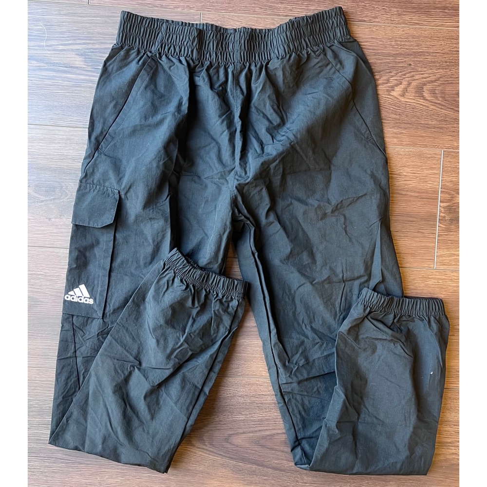 Adidas Womens Black Nylon Cargo Jogger Pants Regular Fit XL US 18/20
